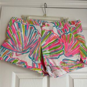 Lilly Pulitzer Neon Floral Quilted Shell-Print Shorts